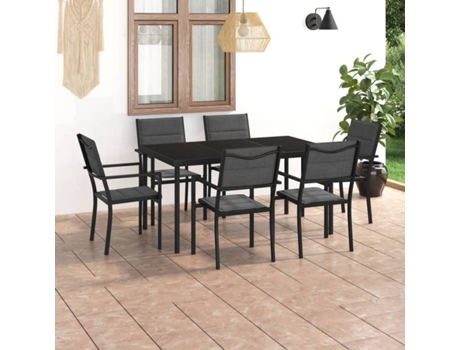 Conjunto 7 de comedor para jardín VIDAXL acero