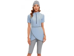 Traje De Baño Musulmán Modesto, Tipo Crop Top, Para Mujer, Estilo Burkini, Nuevo Modelo 2023, Con Cremallera Frontal Bpt