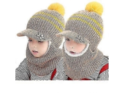 2026-gorro De Lana Grueso Para Niños 2-5 Años Con Protección Cervical Y Antiviento