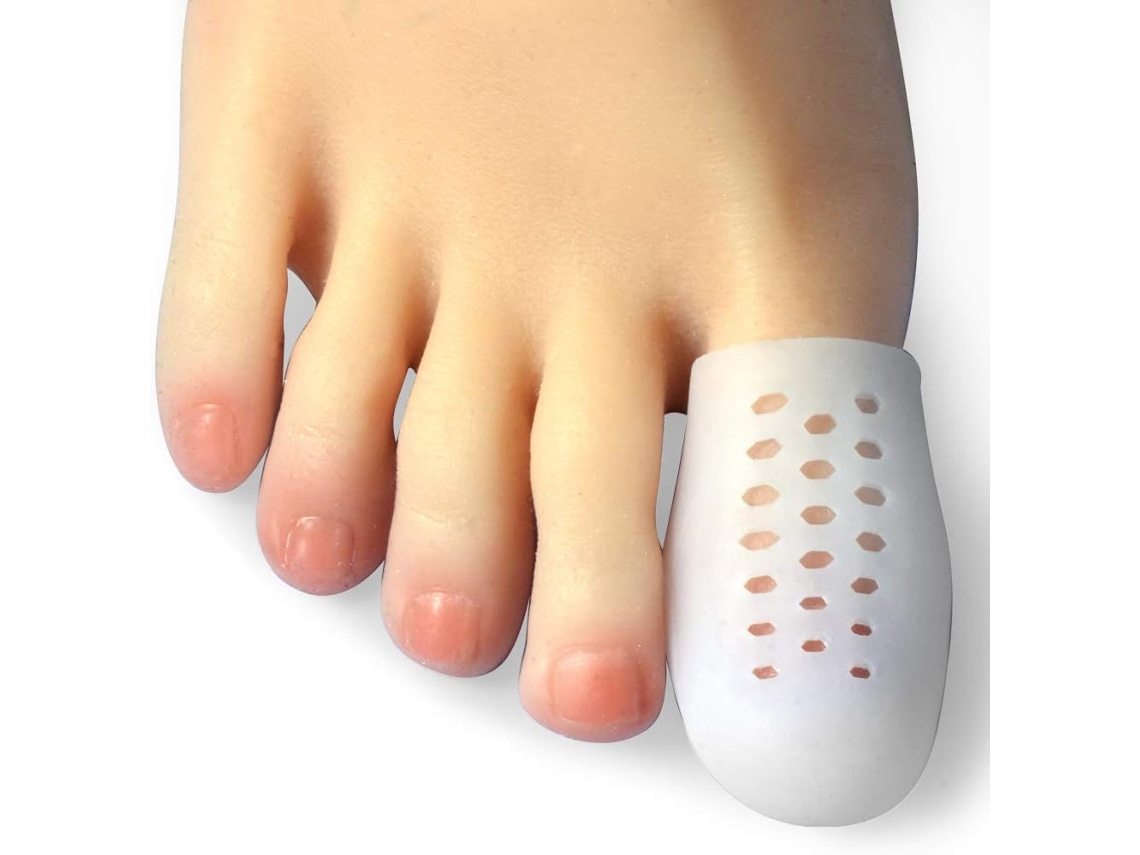 Protector de dedos transpirable para el dedo gordo del pie, material suave, elástico, gel de silicona, acolchado, alivia el dolor de pies y proporciona una amortiguación cómoda.