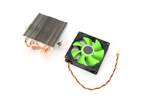 HURRISE Disipador de Calor Enfriador de CPU Radiador Down-Shot 4 Tubo de Calor de latón Ventilador de computadora General 3 Pines Sin luz Verde