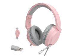 Fone De Ouvido Gamer Fio Supra-auricular Com Cancelamento De Ruído E Luz Rgb Ajazz Ax365 Rosa