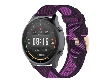 Pulsera Correa de Reloj de Nylon a Rayas de 22 mm para Xiaomi Mi Watch Color, Garmin Vivoactive 4 Púrpura VENISYMLIS