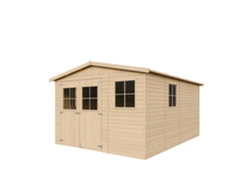 Caseta de Jardín de Madera TIMBELA M336 + M336G con Piso (11,97 M² - 226 x 324 x 416 cm)