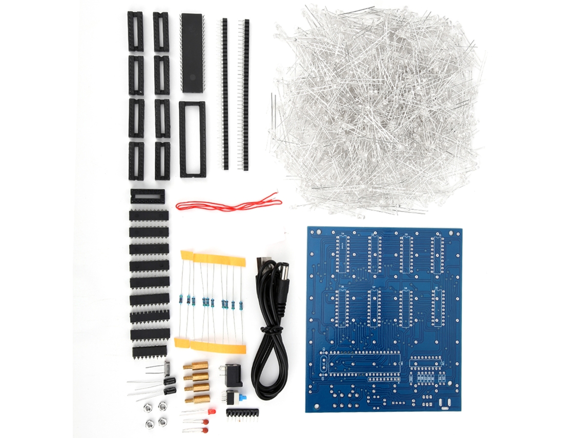 Kit Diy De Luz Led Con Placa De Circuito Impresa 3d Para Cubos 8x8x8cm