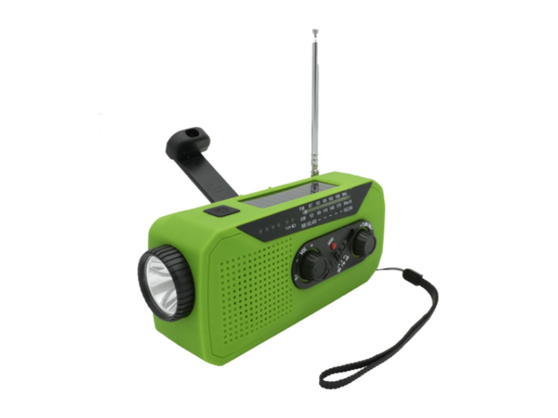 Rádio Meteorológico De Manivela De Emergência Lanterna Led Solar Portátil Am/Fm Com Alarme Sos Potência De 2000 Mah GERTIZ