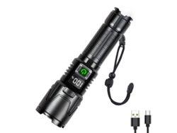 Linternas de alto lúmenes Linternas recargables con pantalla de potencia digital Linterna súper brillante de 4500 lúmenes Luz de flash con YEMAESRE