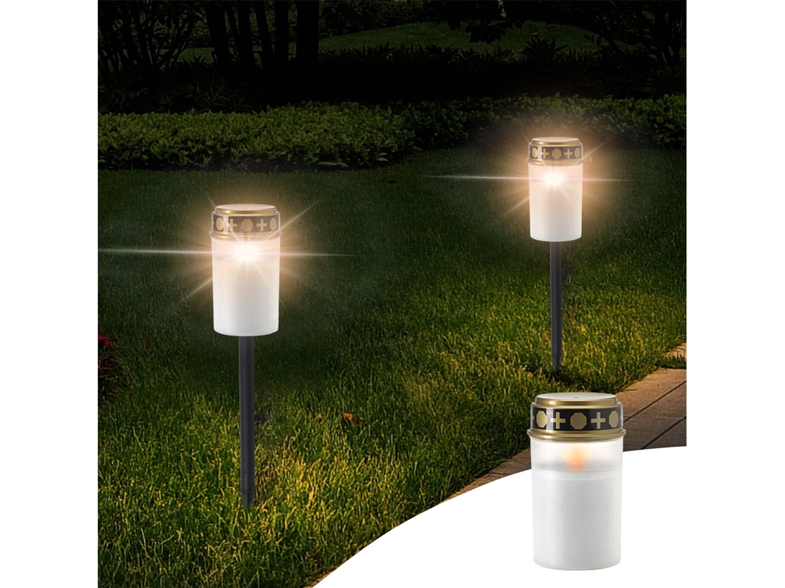 Nuevas Lámparas Solares Para Tumbas: Vela Solar Led Para Tumbas Con Luz Parpadeante Y Batería