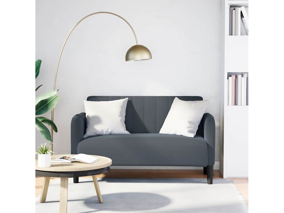 Sofá Loveseat Gris Oscuro 109 Cm Terciopelo