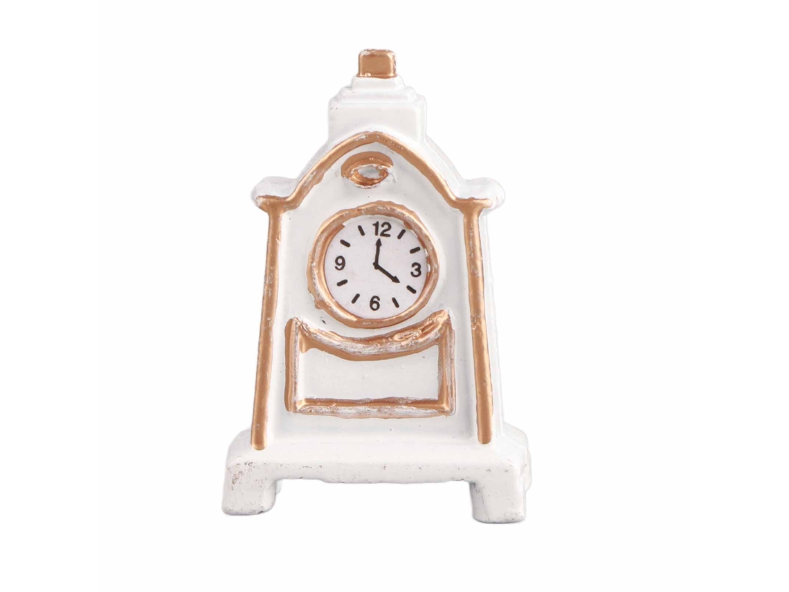 2026-reloj De Mesa Blanco Para Casa De Muñecas 1:12 Miniatura Exquisita Decoración De Muebles Accesorios