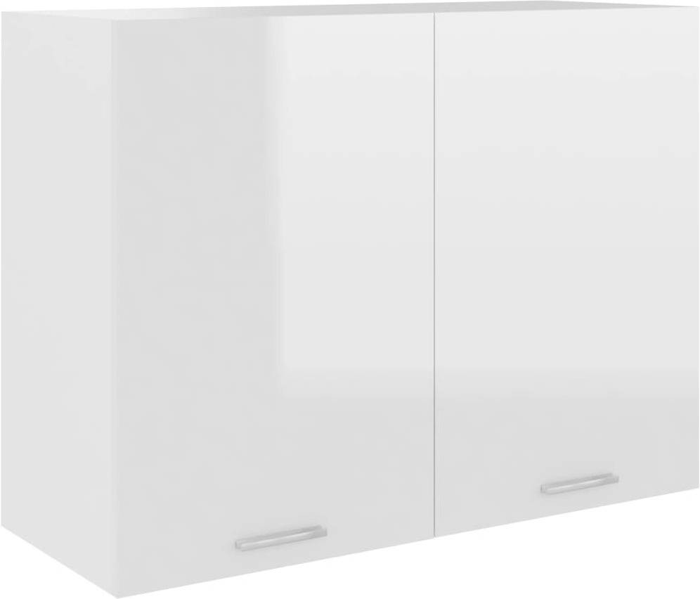 Armario Colgante De cocina vidaxl aglomerado blanco brillo 80x31x60 cm pared hanging cabinet 801281 80 31 60