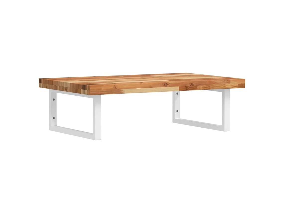 Estante de lavabo de pared acero y VIDAXL madera maciza de acacia