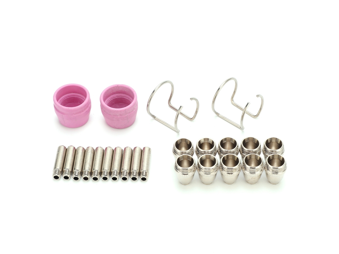 Kit de consumibles para antorcha de corte por plasma con electrodo, punta de contacto y boquilla cerámica SG-55 AG-60 WSD-60P (24 unidades)