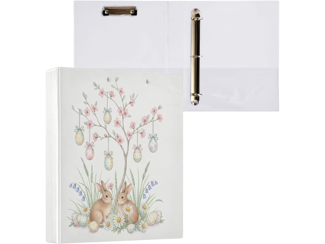 Besportble Carpeta De Conejito Pascua Redondo Y Portapapeles Oficina Pvc. 27,9 X 21,6 Cm 31,5 27 6