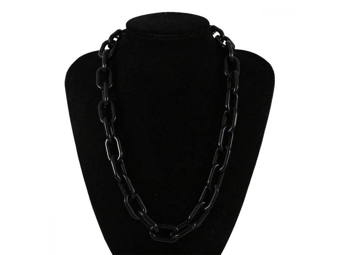 2026-pendientes De Collar De Acrílico Geométrico Exagerado Para Mujer 62cm Choker Moda Trendy Negro