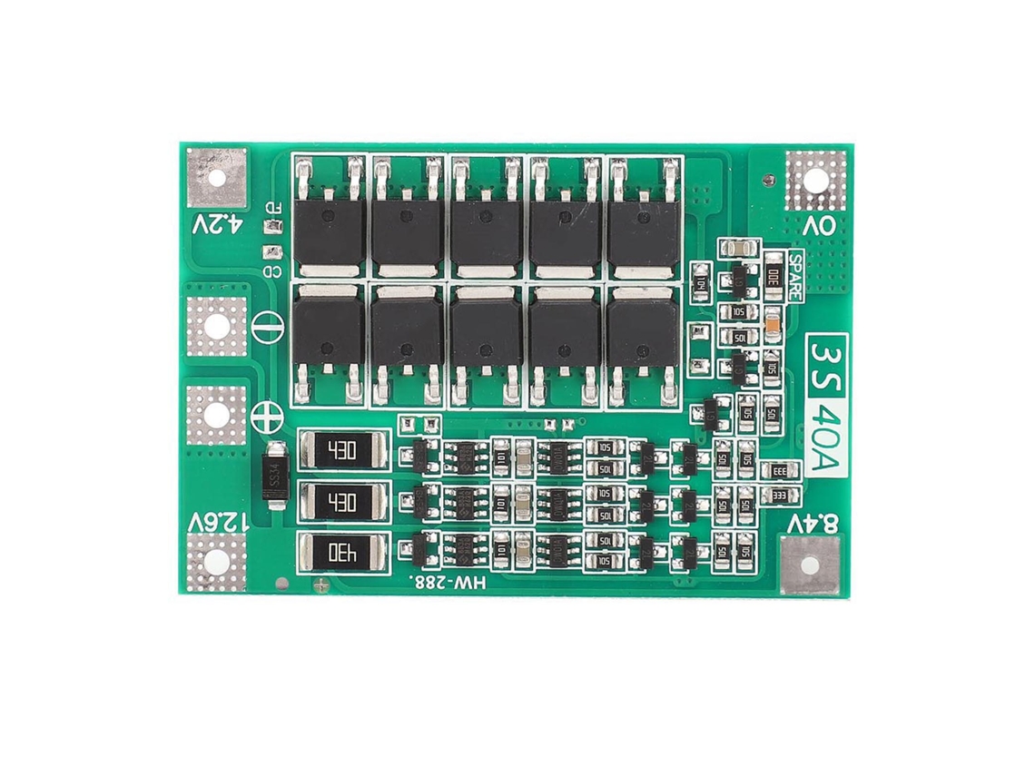 Placa De Protección De Carga Serie 3 40a Dc12.6v Para Baterías De Litio Con Resistencias
