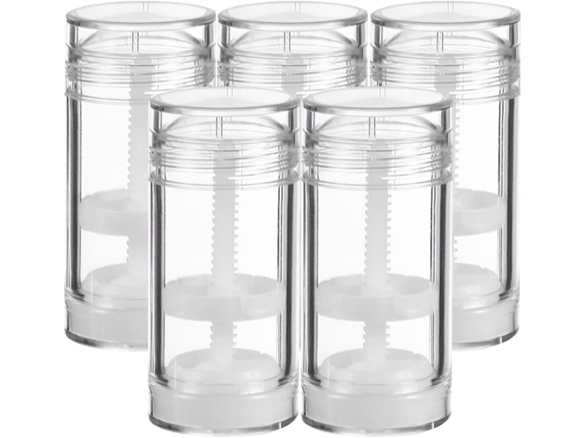 Nuobesty Pack De 5 Botellas Vacías De Plástico Pp De 50 Ml Para Desodorante, Portátiles Y Giratorias, Ideales Para Viajar.