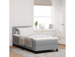 Cama Con Muelles De Con Colchón Y Luz Led Gris 80x200 Cm Tela