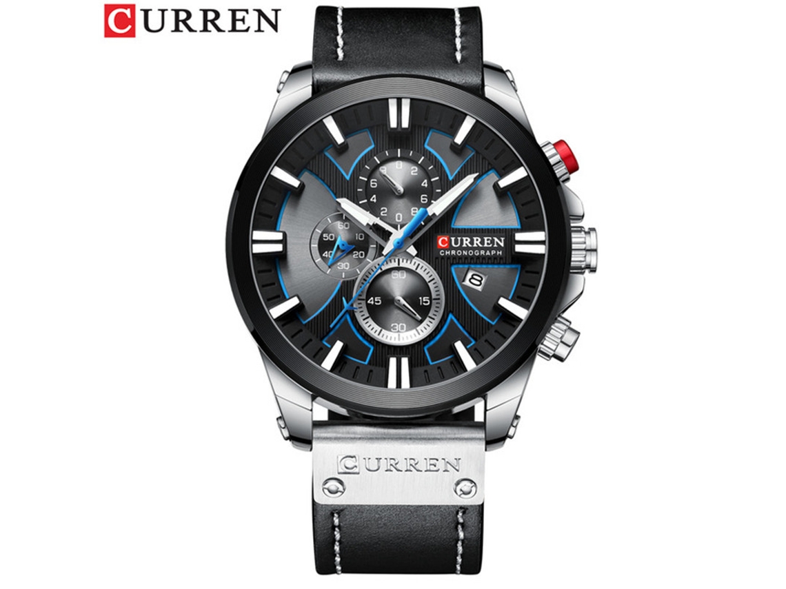 Reloj De Pulsera Moderno Para Hombre (plateado Y Negro) Resistente Al Agua, Con Seis Manecillas, Multifuncional Y Esfera Grande.