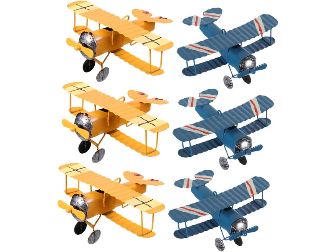 Conjunto De 6 Peças De Decoração Retrô Em Ferro Para Pendurar, Modelo De Avião, Para Meninos E Meninas.