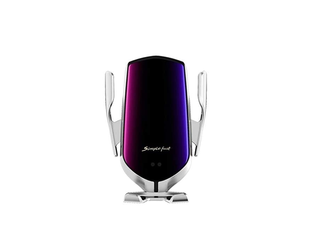 Cargador Carro Sem Fixação Sensor Infravermelho Inteligente Qi Gps Air YIZHOOD Plateado