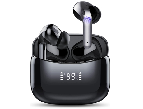 Auriculares inalámbricos, CHRONUS 35H tiempo de reproducción con pantalla de alimentación LED, carga rápida USB-C, auriculares inalámbricos de grav...