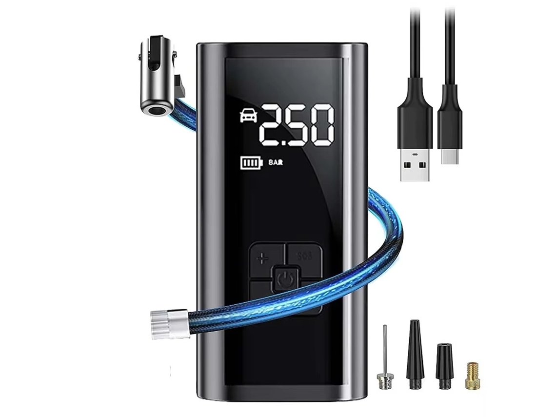 Bomba de aire inalámbrica de 12 V 150 psi para automóviles, multifuncional, 4000 mAh para motocicletas, bicicletas y neumáticos de automóviles.