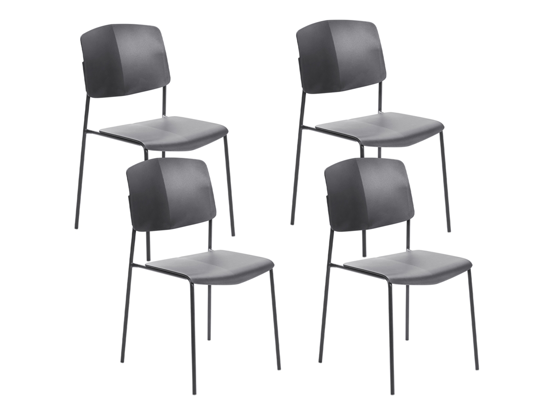Conjunto de cadeiras sem repousa-braços BELIANI Astoria de Material sintético Preto 45x56x83