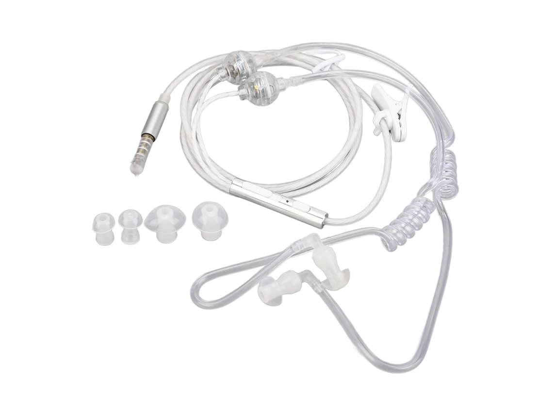 Auriculares Intrauditivos Binaurales Con Tubo De Aire Protección Contra Radiaciones Reducción De Ruido 3.5mm Blanco