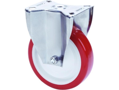 Rueda fija inox.17zli125-pol poliamix blanco-poliur.marron eje liso ALEX