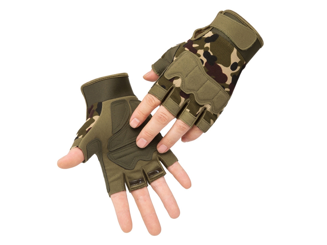 Guantes Protectores Para Paracaidistas, Camuflaje En Los Dedos, Talla Mediana Para Motociclismo, Talla L (19-20 Cm), 2 Unidades.
