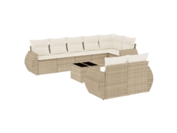 Maison Exclusive - Set De Sofás De Jardín 9 Pzas Con Cojines Ratán Sintético Beige