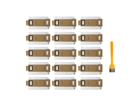 Paquete de 15 bolsas de vacío con cepillo para Roborock S7, repuesto de bolsa de polvo para aspiradora Xiaomi Roborock S7 T7S T7S Plus