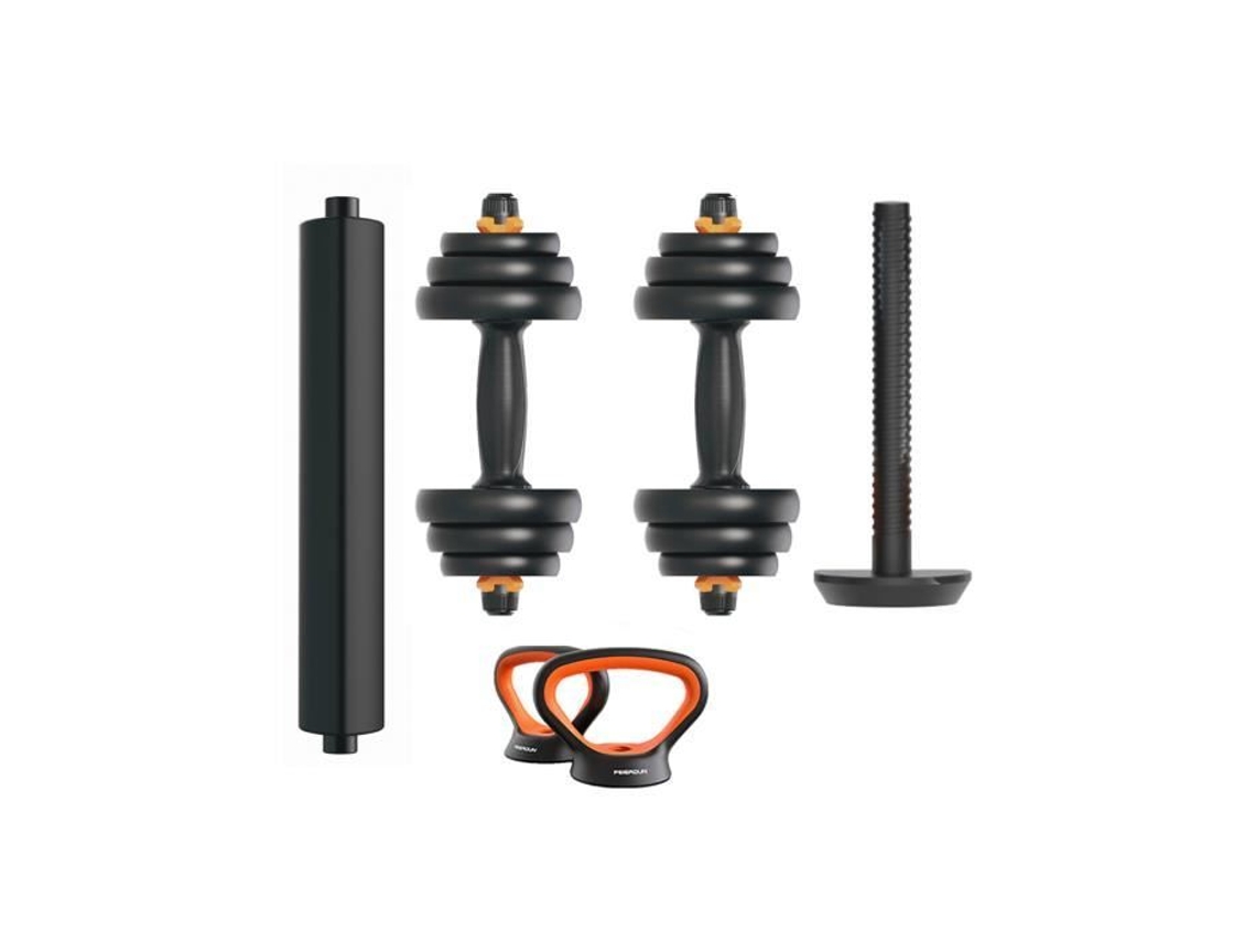 Kit de pesas V2 20Kg Xiaomi FED: mancuernas (pesos + barras) + barra + pesa rusa