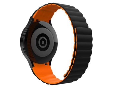 Correa de Silicona adsorción magnética para Samsung Galaxy Watch4 40mm/44mm/Watch4 Classic 42mm/46mm - negro/naranja