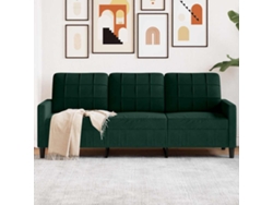 Sofá De 3 Plazas | Sofá De Salón | Sofá De Descanso Terciopelo Verde Oscuro 180 Cm