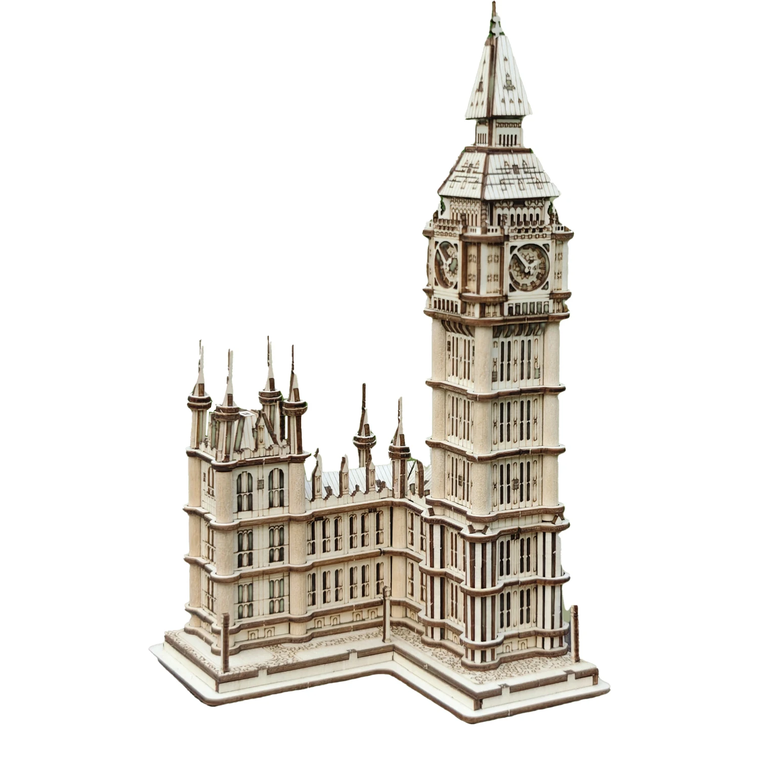 Un Rompecabezas De Madera En 3d Del Big Ben De Londres, Un Rompecabezas Apto Para Ensamblaje Mecánico Artesanal.