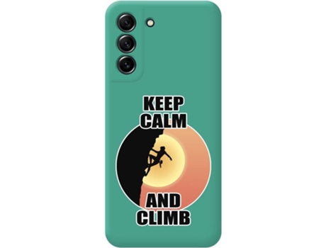 Carcasa Samsung Galaxy S21 FE 5G TUMUNDOSMARTPHONE Silicona Líquida Dibujos Mujer Escalada Verde