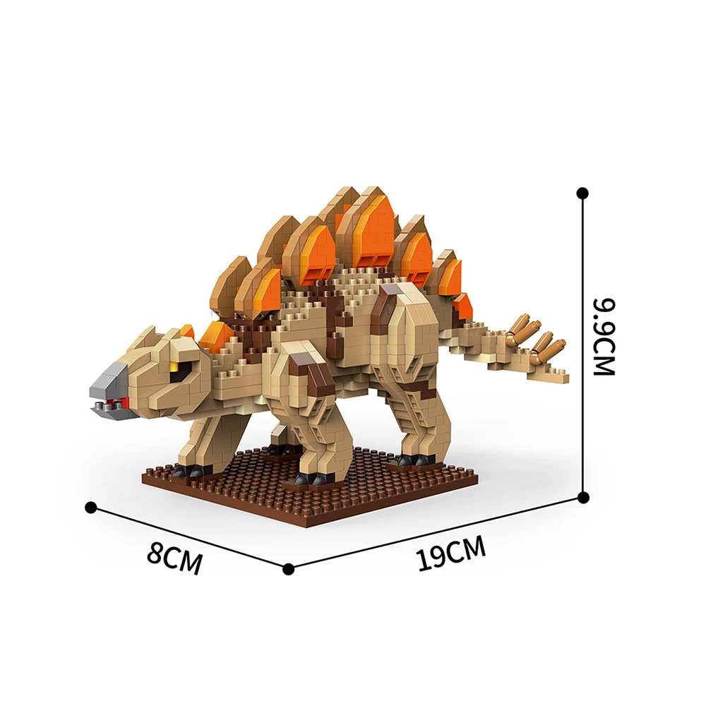 (stegosaurus) Modelo De Dinosaurio, Bloques De Construcción En Miniatura, Juguetes Educativos Para Adultos, Regalos, Decoración