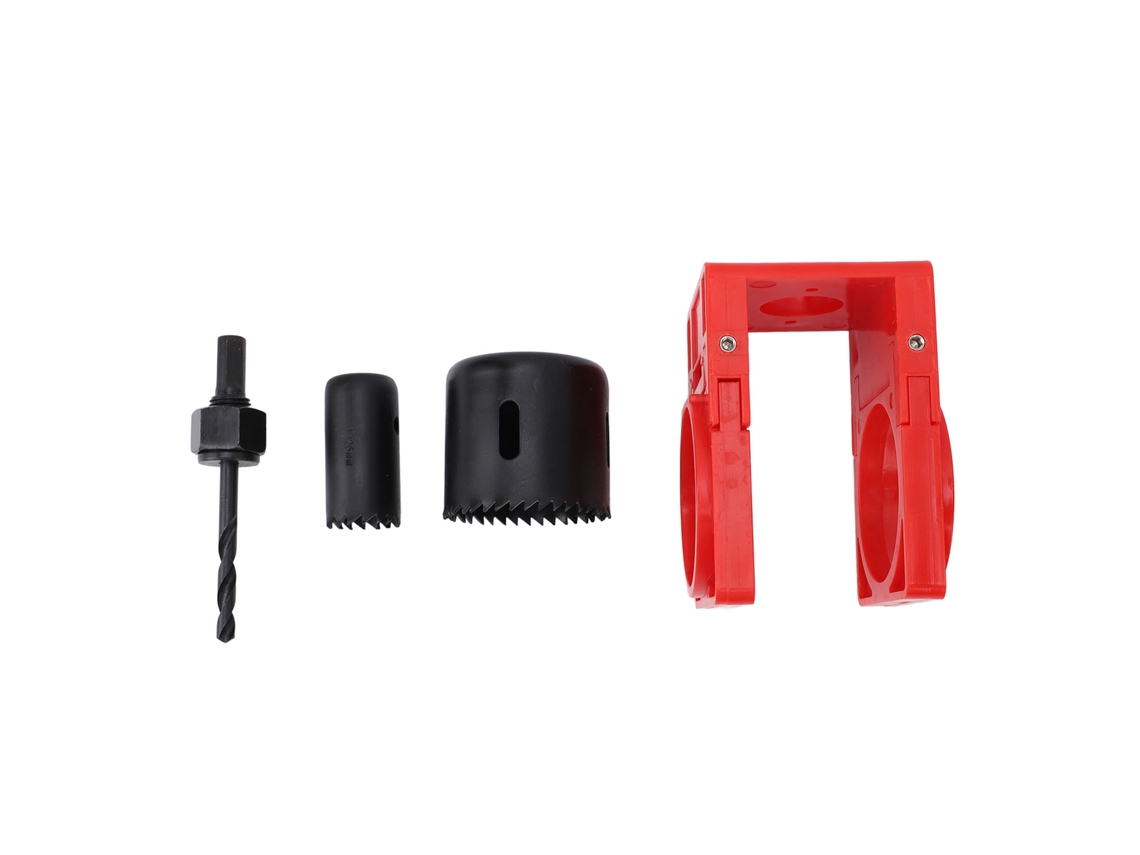 Kit de instalación para cerradura de acero al carbono en puertas de madera - Rojo
