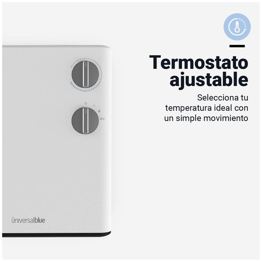 Calefactor Wakama 4020w universalblue blanco horizontal 2000w termoventilador de diseño pequeño 3 modos