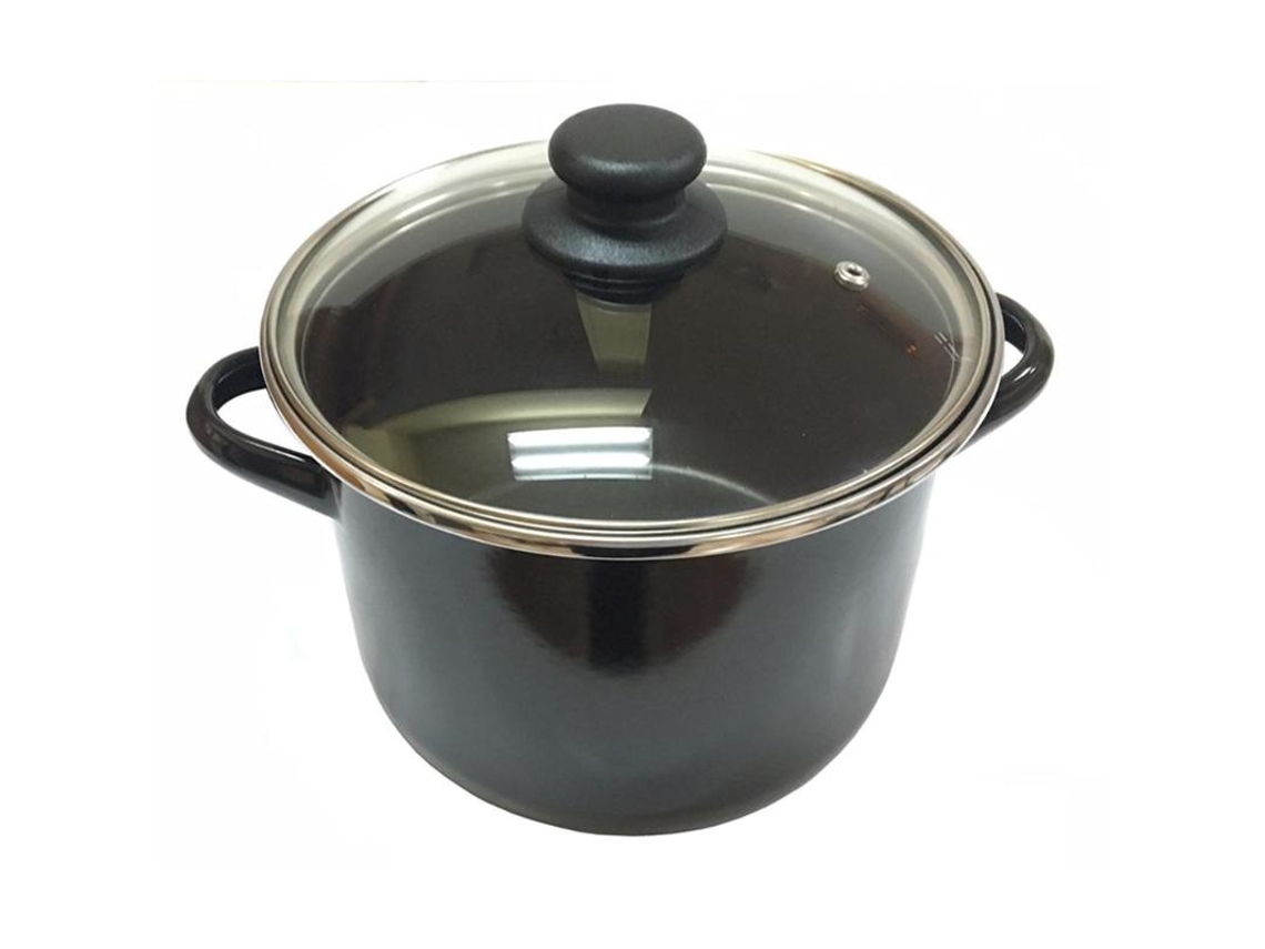 Olla alta con tapa 20 cm black