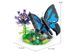 Bloques de construcción de animales e insectos: mariposa, mantis religiosa, caracol, abeja y plantas. Juguetes educativos para niños. Viewleaf.