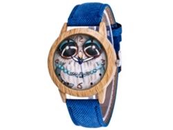 Reloj De Pulsera De Cuarzo De Estilo Retro Para Hombre Y Mujer Con Esfera Redonda Azul.