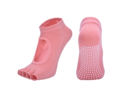 Calcetines De Yoga Transpirables Con Suela Antideslizante Para Barre Pilates - Naranja