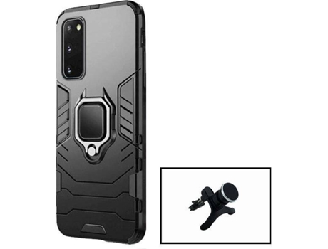 Kit Soporte Magnético de Coche Reforzado + Carcasa 3X1 Military Defender para Samsung Galaxy S20 FE 2022 PHONECARE Negro
