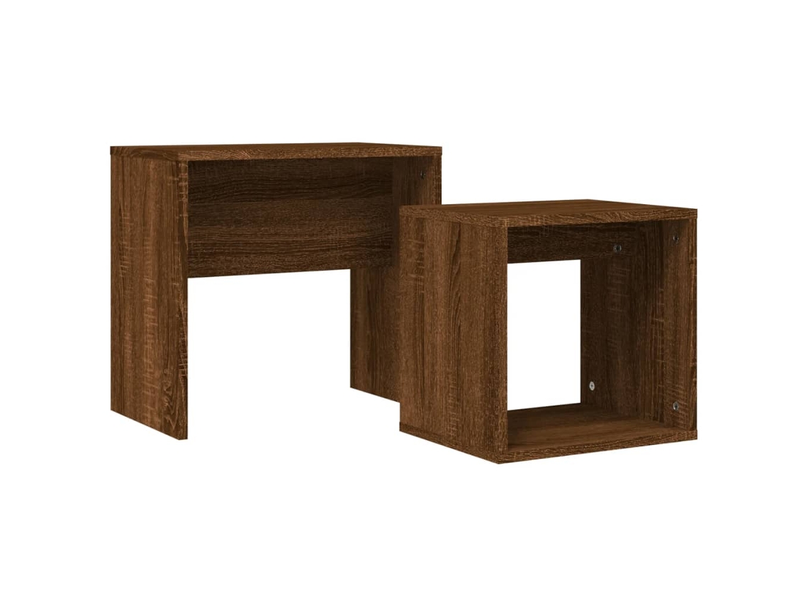 Juego de mesas de centro de roble marrón, MAISON EXCLUSIVE (100x48x40 cm)