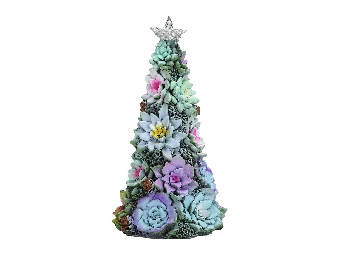Árbol de Navidad de resina con forma de suculenta para decorar el ambiente navideño