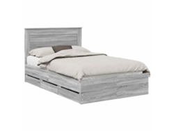 Maison Exclusive - Estructura De Cama Gris Sonoma 120 X 190 Cm Madera Ingenieril
