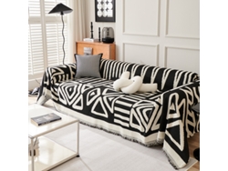 Funda de asiento de sofá antideslizante Protector de cojín de sofá -negro-180x260CM LUUCOZK